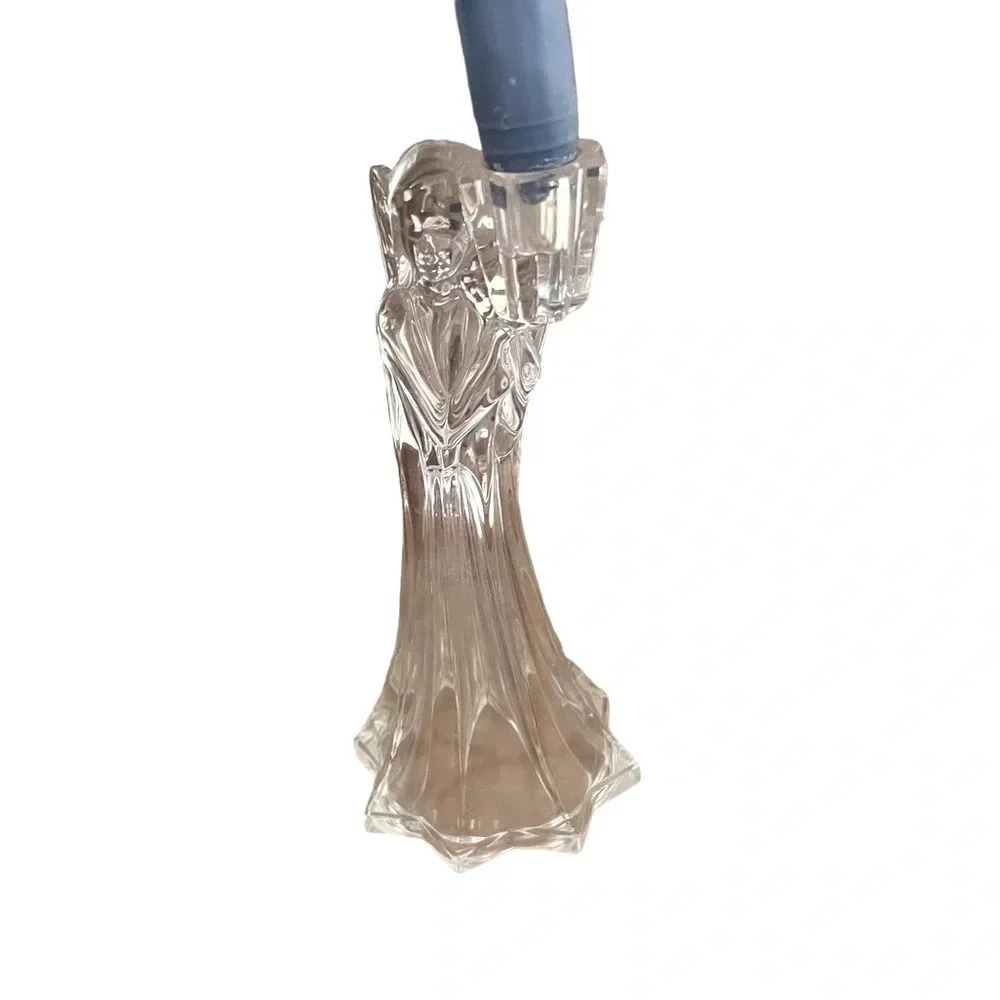 Vintage Crystal Angel‎ Candleholder 8”